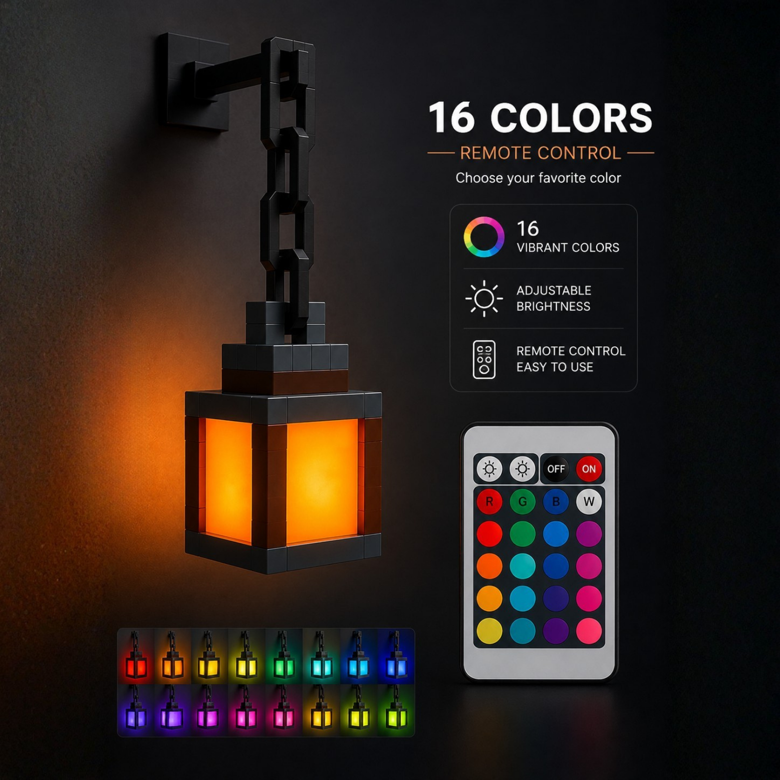Pixel Glow Lantern™ | Cozy RGB Gaming Decor