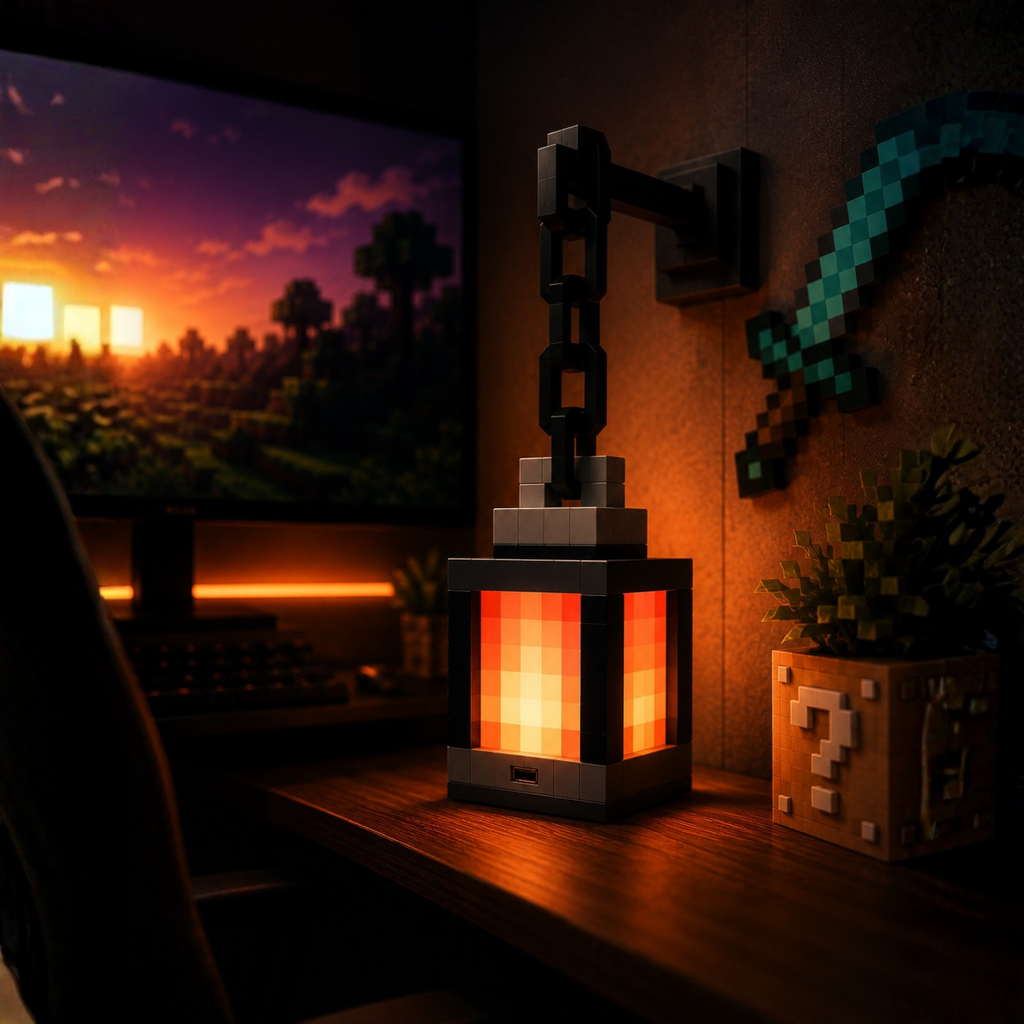 Pixel Glow Lantern™ | Cozy RGB Gaming Decor