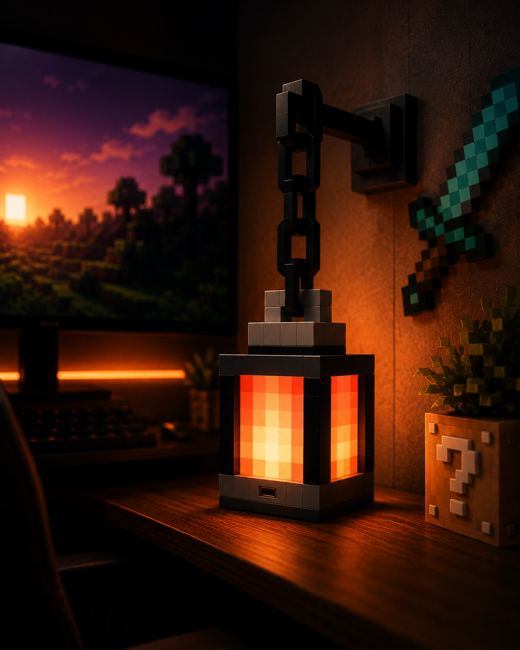 Pixel Glow Lantern™ | Cozy RGB Gaming Decor