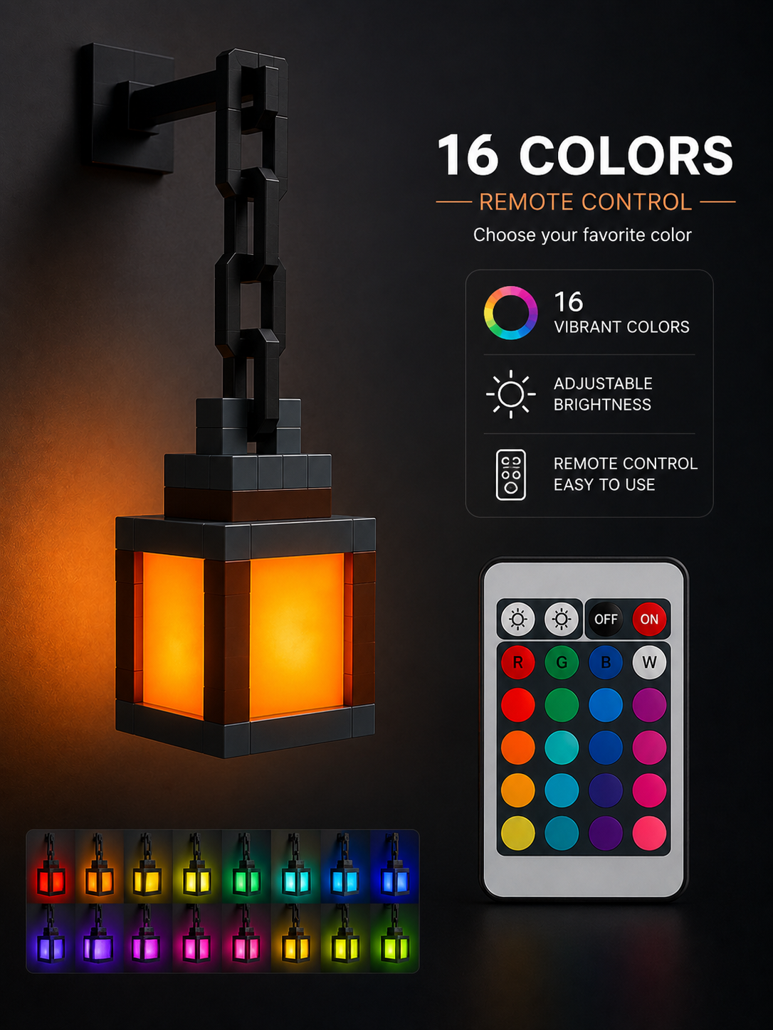 Pixel Glow Lantern™ | Cozy RGB Gaming Decor